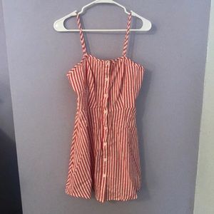 ASOS red and white striped dress